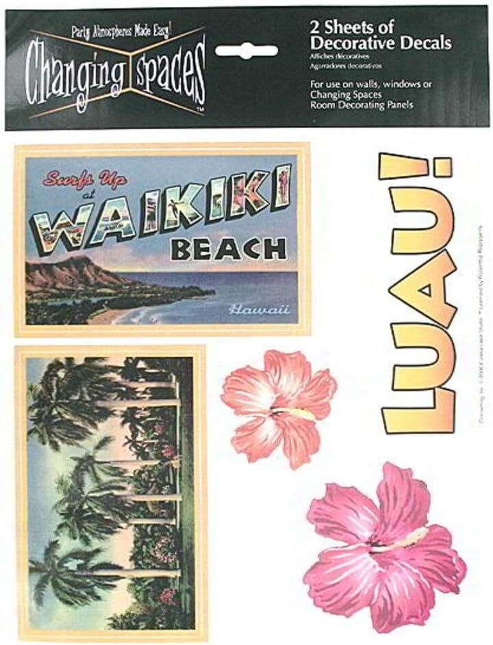 Hawaii Waikiki Beach Luau Beach Party Wall Decoration Stickers Decorative Decals