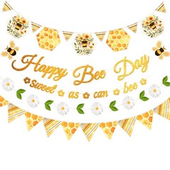 Happy Birthday Banner Bumblebee Party Decorations NO DIY Pre-Strung Happy Bee…