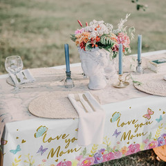 Mother’S Day Table Decorations, Happy Mother’S Day Disposable Tablecloth Waterpr
