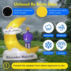 6FT Inflatable Ramadan Moon with LED Lights – Eid Outdoor Decorations