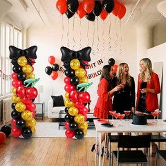 2 Sets 165 Pcs Cheetah Print Cherry Balloon Column Kit with Red Black Leopard…
