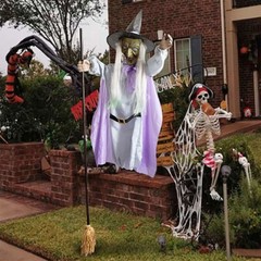 Halloween Animated Hovering Witch Animatronics Halloween Decorations Outdoor ET