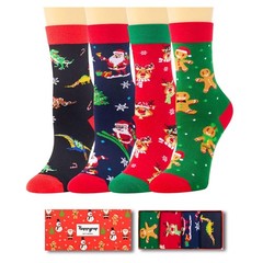 4 PCS Christmas Socks For Kids Teens Unisex Xmas Gift Idea Stocking Sock