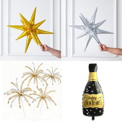 161Pcs Happy New Year Balloon Arch Garland Kit -Banner& Black Gold Silver Bal…