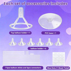 4 Sets Balloon Stand Kit for Table, Balloon Sticks with Base Birthday Graduat…