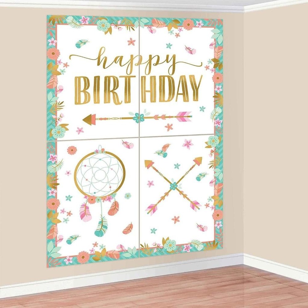 BOHO Wild Child Scene Setters With Photo Props Birthday Decorations and Supplies