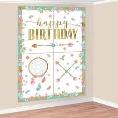 BOHO Wild Child Scene Setters With Photo Props Birthday Decorations and Supplies