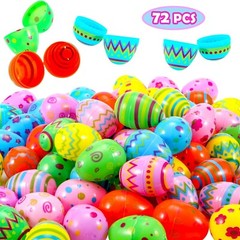 72 PCS 3.15″ Plastic Easter Eggs Bulk Empty Easter Eggs printed plastic Fillable