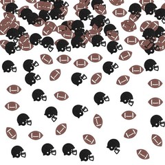 120 PCS Black Brown Glitter Football Confetti Sport Theme Party Table Decor