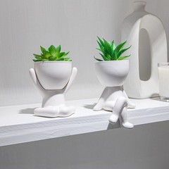 VENY TAYA 2 PCS Unique Artificial Plants A, Morden White Figurine (1 Pair)