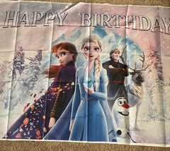 Frozen Happy Birthday Photo Backdrop Elsa, Anna New 60×40