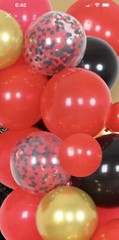 45TH Birthday Party Decorations Supplies Black/Gold/Red/White 16in blackHappy 45