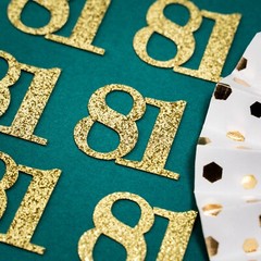 81st Birthday Decorations Glitter Confetti Age Number Party Favors (SET of 50)