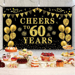 Trgowaul 60Th Birthday/Anniversary/Wedding Decorations for Women Men, Cheers to
