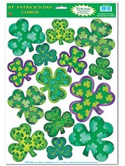 St Patricks Day Irish-Mood Shamrock Clings Party Accessory 14 Clings