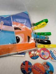 13 pcs Blippi Party Decorations, Table Cover Cloth, Favors, Key Chains, Buttons