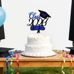 Glitter Class of 2026 Cake Topper,Congrats Grad Cake Decor – 2026 High School…