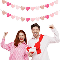 Hot-Pink Rose-Gold Party-Decorations Heart Garland – 40FT Girls Birthday Hanging