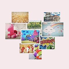 Royal Blue Happy Birthday Round Backdrop Cover Silver Bokeh Sequin Spots