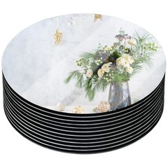 12″ Round Mirror Plates, Glass Flat Mirrors, Circle Mirror Candle Plates for …