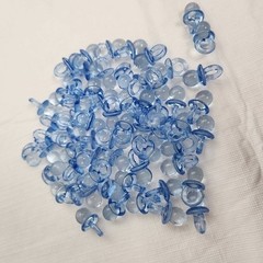 Pacifier Baby Shower Decorations Plastic Small Blue 45 Pieces craft supplies