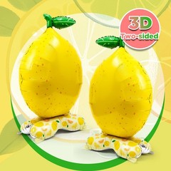 2 Pack Lemon 4 ft Giant Standing Fruit Foil Balloon Summer Party Decorations …