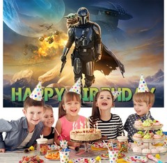 Mandalorian and Grogu Party Decorations Backdrop Banner Background Vinyl Gift
