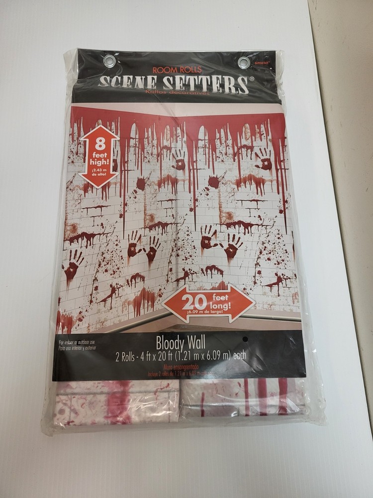 Amscan Room Rolls Scene Setters Bloody Wall – 2 Rolls 4x20ft & 8 Ft Tall