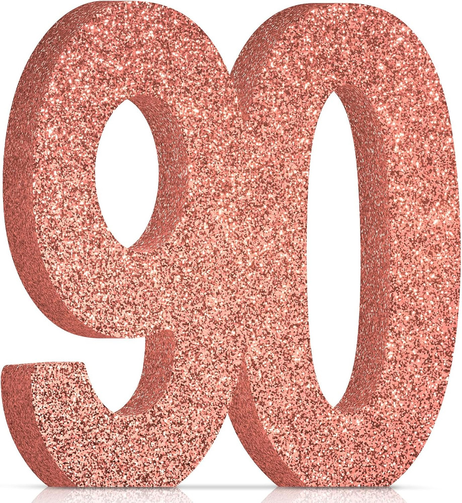 90th Birthday Decorations for Women90th Anniversary DecorationsRose Gold Glit…