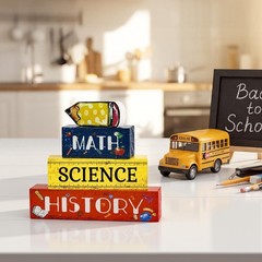 Cute Educational Block Decor with Pencil Topper – Back-to-School Essential