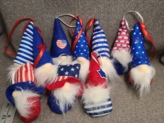 Patriotic Red White and Blue Gnome Decor Lot of 10 Different