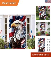 Red White and Blue American Flag Eagle Door Cover Memorial Day Backdrop 4th o…