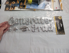 Graduation cap decorations, sign, napkins, garland, wishes, window cling. favors