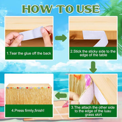 Luau Party Decorations, Grass Table Skirt for Tropical Hawaiian Party Decoration
