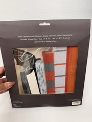 New In Box Halloween Party Hanging Paper Fan Set Orange & Black & White 6 Fans