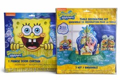 SpongeBob Party Decor Kit + Fringe Door Curtain Nickelodeon NEW