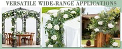 2 Pack Artificial Spring Eucalyptus Flower Garland with White Roses, 13Ft Fake