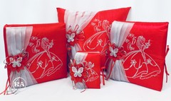 NEW 4PC Custom Quinceanera Set Kneeling pillow Guestbook Photo album bible
