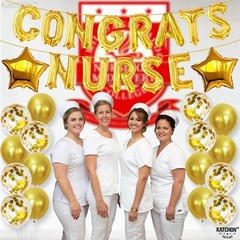 Katchon Congrats Nurse Balloons Banner Set – 16 Inch Pack Of 35 | Nurse Party…