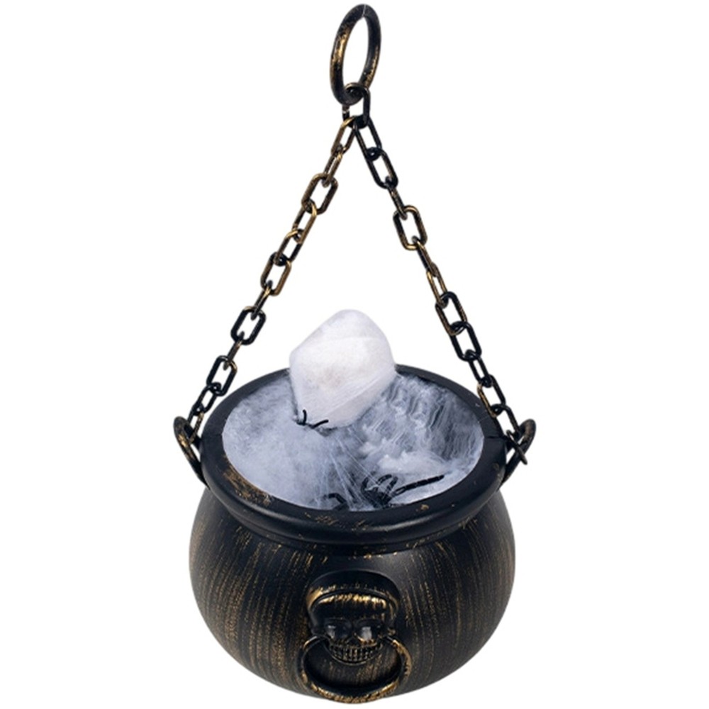 Halloween Decor Light Up Witch Handbag Cauldron Portable Tube Colorful Glowing