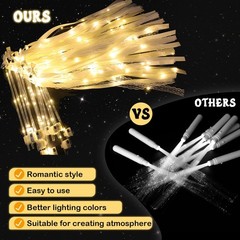 25 Pcs Wedding Wands Ribbon Streamers with 3 Colorful Flashing Modes, Light u…