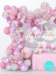 Butterfly Baby Shower Decorations 13Ft Pink Balloon Arch Kit with Butterfly S…