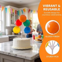 Multi-Color Plastic Balloon Cake Toppers, Mini Balloon Garland Reusable Decor…