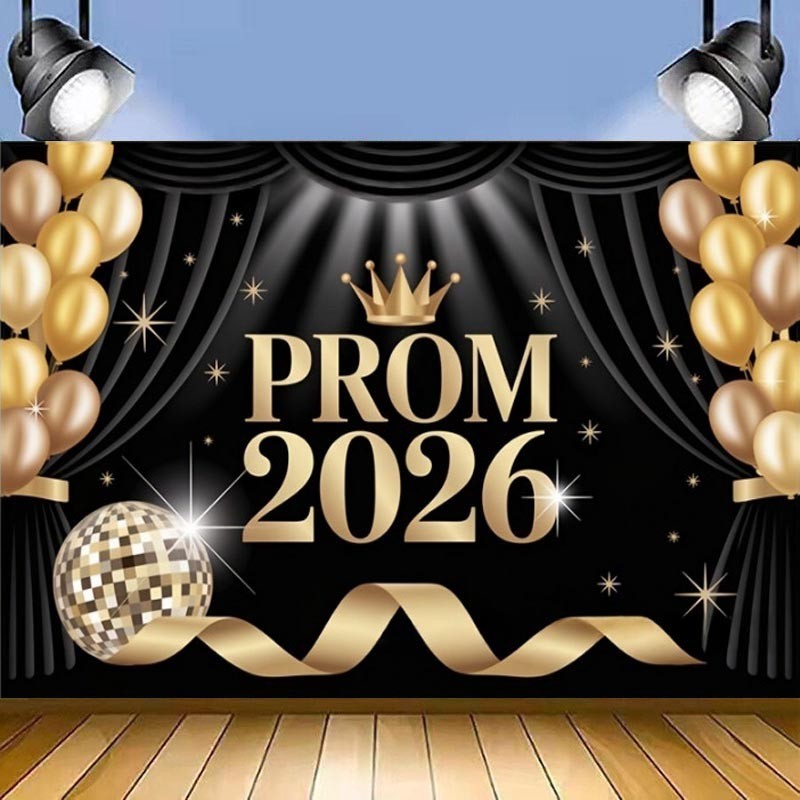 Prom 2026 Congratulations Backdrop Banner Graduation Ceremony Party Background