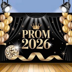 Prom 2026 Congratulations Backdrop Banner Graduation Ceremony Party Background