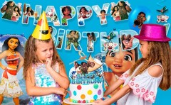 Moana Party Decorations Disney Princess Birthday Balloons Tablecloth Cake Topper