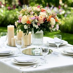 7 PCS Small Round Acrylic Wall Mirror Centerpieces Candle Trays 6 Inch 2mm