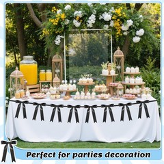 Senqiclound 2 Pack Large Bow Garland Banner, 6.7ft Pre-Strung Satin Ribbon De…