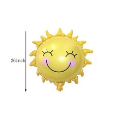 8PCS Sun and Cloud Foil Balloons Sun Mylar Balloons Cloud Party Decorations F…