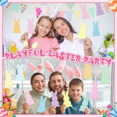 80 PCS Easter Bunny Cutouts Pastel Paper Bulletin Board Decor DIY Craft Kit